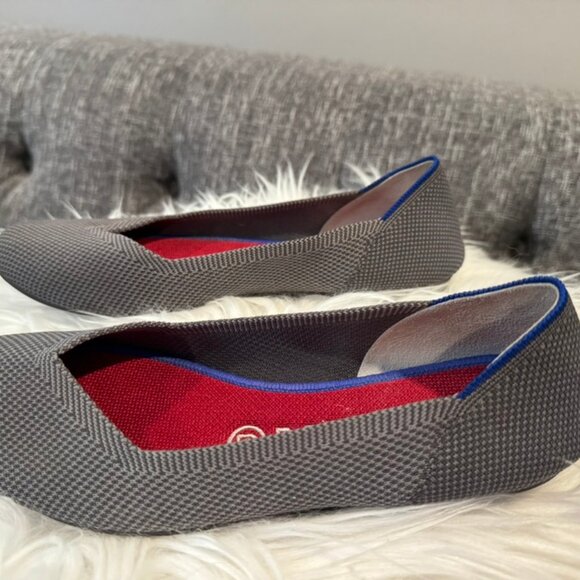 Rothy's The Flat Gray Round Toe Size 8 Ballet Slip On Travel Textile - Picture 3 of 7